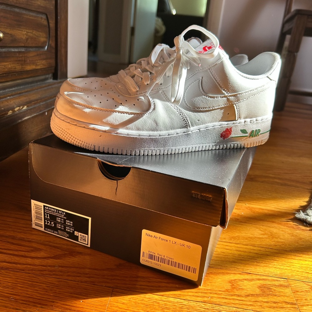 Nike Kids Sneakers - White with Red and Green Accents